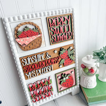 Load image into Gallery viewer, Watermelon Summer Interchangeable Leaning Sign File SVG, Fruit, Spring, Farm, Basket, Popsicle, Strawberry, LuckyHeartDesignsCo