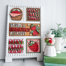 Load image into Gallery viewer, Strawberry Summer Interchangeable Leaning Sign File SVG, Fruit Watermelon, Farm, Basket, Spring, Berry Picking, LuckyHeartDesignsCo