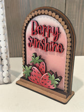 Load image into Gallery viewer, Strawberry Summer Tall Arch Sign Interchangeable File SVG, TINY, INSERT only Fruit, Farm Glowforge Spring Tiered Tray LuckyHeartDesignsCo