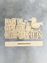 Load image into Gallery viewer, Beach Seagull Shelf Sitter Sign File SVG, Summer, Sandcastle, Tiered Tray Glowforge, LuckyHeartDesignsCo