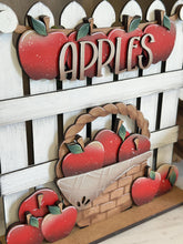 Load image into Gallery viewer, Apple Holiday Door Sign Interchangeable File, SVG, Summer, Fall, Fruit, Basket, Spring, Farm Fresh, Basket, Seasonal Home Welcome, glowforge