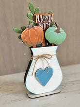 Load image into Gallery viewer, Pumpkin Mug Stick File SVG, Glowforge Tiered Tray, Tray Decor, Farm, Fall, Patch, Pumpkins, Plant Topper, Gift, LuckyHeartDesignsCo