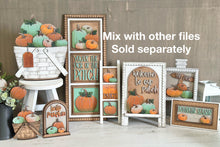 Load image into Gallery viewer, Pumpkin Patch For The Flower Basket Interchangeable File SVG, TINY, Fall Farm, Pumpkins, Gourd, Tiered Tray, Glowforge, LuckyHeartDesignsCo