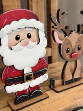 Load image into Gallery viewer, Santa and Friends Christmas Standing File SVG, Mrs, Claus, Elves, Sleigh, Glowforge Rudolph Elf Holiday Tiered Tray LuckyHeartDesignsCo