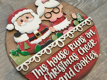 Load image into Gallery viewer, Santa Holiday Door Sign Interchangeable File, SVG, Christmas, Mrs. Claus, Cookies, Presents Gingerbread Man Seasonal Home Welcome, glowforge
