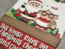 Load image into Gallery viewer, Santa Holiday Door Sign Interchangeable File, SVG, Christmas, Mrs. Claus, Cookies, Presents Gingerbread Man Seasonal Home Welcome, glowforge