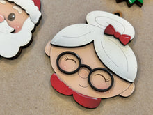 Load image into Gallery viewer, Santa and Friends Pop Out Christmas Ornament Craft Bundle File SVG, Mrs. Claus, Elf, Elves, Kids Craft, Glowforge, LuckyHeartDesignsCo