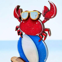 Load image into Gallery viewer, Crab Summer Standing File SVG, Glowforge, Swim, Sand, Pool, Beach, Watermelon, Ice cream, Sandcastle, Tiered Tray LuckyHeartDesignsCo