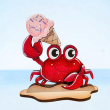 Load image into Gallery viewer, Crab Summer Standing File SVG, Glowforge, Swim, Sand, Pool, Beach, Watermelon, Ice cream, Sandcastle, Tiered Tray LuckyHeartDesignsCo