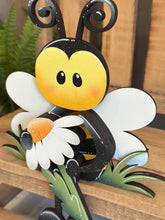 Load image into Gallery viewer, Bee Shelf Hanging Sitter File SVG, Ledge, Daisy, Bumble, Flower, Spring Farm, Hanger, Tiered Tray Glowforge LuckyHeartDesignsCo