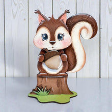 Load image into Gallery viewer, Squirrel Standing File SVG, Leaves, Autumn, Farm, Acorn, Woodland, Pumpkin, Sweater Weather, Tiered Tray Glowforge, LuckyHeartDesignsCo