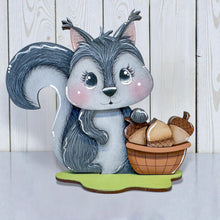 Load image into Gallery viewer, Squirrel Standing File SVG, Leaves, Autumn, Farm, Acorn, Woodland, Pumpkin, Sweater Weather, Tiered Tray Glowforge, LuckyHeartDesignsCo