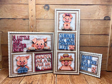 Load image into Gallery viewer, Pig Farm Interchangeable Leaning Sign File SVG, Tiered Tray Glowforge, LuckyHeartDesignsCo