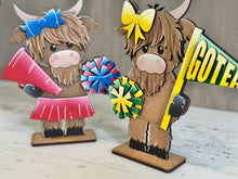 Load image into Gallery viewer, Cheerleading Standing File SVG, Glowforge, Cow, Summer, Fall, Soccer, Baseball, Sports, Team, Farm, Tiered Tray LuckyHeartDesignsCo
