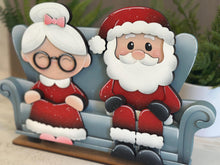 Load image into Gallery viewer, Mrs Claus Shelf Hanging File SVG, Ledge, Christmas, Santa, Hanger, Tiered Tray Glowforge LuckyHeartDesignsCo