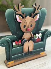 Load image into Gallery viewer, Reindeer Shelf Hanging File SVG, Ledge, Christmas, Santa, Rudolph, Hanger, Tiered Tray Glowforge LuckyHeartDesignsCo