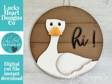 Load image into Gallery viewer, Goose Interchangeable Hat Door Hanger File SVG, Shiplap, Duck, Holiday Shapes, Christmas, Fall, Halloween, Glowforge, LuckyHeartDesignsCo