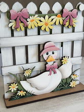 Load image into Gallery viewer, Goose Holiday Door Sign Interchangeable File, SVG, Spring, Daisy, Flower, Duck, Farm, Daisies, Seasonal Welcome Glowforge, LuckyHeartDesigns
