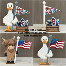 Load image into Gallery viewer, Fourth Of July Flag Interchangeable File SVG, America, USA, Stars and Stripes, Seasonal, Holiday, Glowforge, LuckyHeartDesignsCo