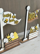 Load image into Gallery viewer, Bee Honey Flag Interchangeable File SVG, Summer, Spring, Bumble, Gnome, Highland, Seasonal, Holiday, Glowforge, LuckyHeartDesignsCo