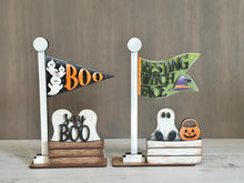 Load image into Gallery viewer, Halloween Flag Interchangeable File SVG, Fall, Witch, Ghost, Boo, Gnome, Highland, Seasonal, Holiday, Glowforge, LuckyHeartDesignsCo
