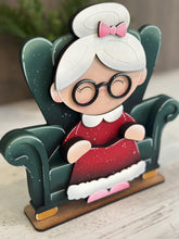 Load image into Gallery viewer, Mrs Claus Shelf Hanging File SVG, Ledge, Christmas, Santa, Hanger, Tiered Tray Glowforge LuckyHeartDesignsCo