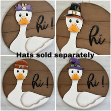 Load image into Gallery viewer, Goose Interchangeable Hat Door Hanger File SVG, Shiplap, Duck, Holiday Shapes, Christmas, Fall, Halloween, Glowforge, LuckyHeartDesignsCo