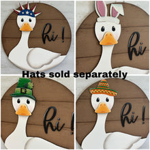 Load image into Gallery viewer, Goose Interchangeable Hat Door Hanger File SVG, Shiplap, Duck, Holiday Shapes, Christmas, Fall, Halloween, Glowforge, LuckyHeartDesignsCo
