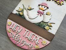 Load image into Gallery viewer, Goose Holiday Door Sign Interchangeable File, SVG, Spring, Daisy, Flower, Duck, Farm, Daisies, Seasonal Welcome Glowforge, LuckyHeartDesigns