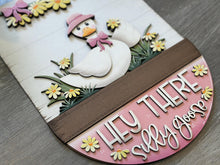 Load image into Gallery viewer, Goose Holiday Door Sign Interchangeable File, SVG, Spring, Daisy, Flower, Duck, Farm, Daisies, Seasonal Welcome Glowforge, LuckyHeartDesigns