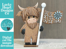 Load image into Gallery viewer, Highland Flag Interchangeable File SVG, Cow, Farm, Seasonal, Holiday, Glowforge, LuckyHeartDesignsCo