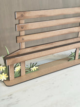 Load image into Gallery viewer, Bench Shelf Hanging File SVG, Park Bench, Hanger, Tiered Tray Glowforge LuckyHeartDesignsCo