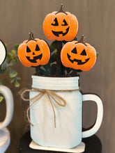 Load image into Gallery viewer, Halloween Mug Stick File SVG, Glowforge Tiered Tray, Ghost, Bat, Candy, Skull, Pumpkin, Plant Topper, Gift, LuckyHeartDesignsCo