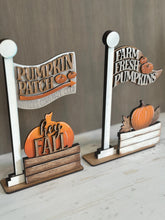 Load image into Gallery viewer, Pumpkin Patch Flag Interchangeable File SVG, Fall, Farm, Gnome, Highland, Seasonal, Holiday, Glowforge, LuckyHeartDesignsCo