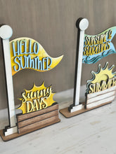 Load image into Gallery viewer, Summer Beach Flag Interchangeable File SVG, Fall, Sunny, Sun, Waves, Sand Gnome, Highland, Seasonal, Holiday, Glowforge, LuckyHeartDesignsCo