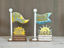 Load image into Gallery viewer, Summer Beach Flag Interchangeable File SVG, Fall, Sunny, Sun, Waves, Sand Gnome, Highland, Seasonal, Holiday, Glowforge, LuckyHeartDesignsCo