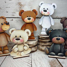 Load image into Gallery viewer, Teddy Bear Standing File SVG, Woodland, Polar Bear, Woods, Camping, Summer, Tiered Tray Glowforge, LuckyHeartDesignsCo