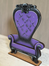 Load image into Gallery viewer, Witch Halloween Chair Interchangeable Shelf Sitter Hanging File SVG, Ledge, Hanger, Tiered Tray Glowforge LuckyHeartDesignsCo