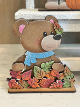Load image into Gallery viewer, Teddy Bear Fall Pumpkin Standing File SVG, Leaves, Autumn, Farm, Woodland, Sweater Weather, Tiered Tray Glowforge, LuckyHeartDesignsCo