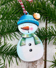Load image into Gallery viewer, Snowman Christmas Ornament File SVG, Glowforge, Santa, Reindeer, Candy Cane, Snowmen, Elf, Rudolph, Wreath, LuckyHeartDesignsCo