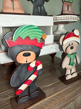 Load image into Gallery viewer, Teddy Bear Christmas Standing Set File SVG, Elf, Sweater, Santa, Holiday, Tree, Ornament, Farm, Tiered Tray Glowforge, LuckyHeartDesignsCo