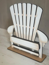 Load image into Gallery viewer, Adirondack Chair Shelf Hanging File SVG, Interchangeable, Lake, Beach, Summer, Hanger, Tiered Tray Glowforge LuckyHeartDesignsCo