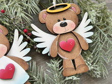 Load image into Gallery viewer, Angel Bear Christmas Ornament File SVG, Religious, Glowforge, Baby, LuckyHeartDesignsCo