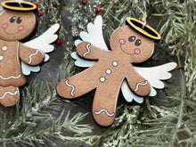 Load image into Gallery viewer, Gingerbread Angel Christmas Ornament File SVG, Craft, Kids, Santa, Baby, Kids, Remember, Memorial, Glowforge, LuckyHeartDesignsCo