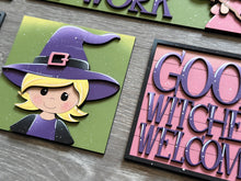 Load image into Gallery viewer, Good Witch Interchangeable Leaning Sign File SVG, Glowforge Tiered Tray, Halloween, Magic, Potions, Boo, Trick or Treat, LuckyHeartDesignsCo