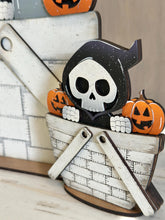 Load image into Gallery viewer, Grim Reaper For The Flower Basket Interchangeable File SVG, TINY, Halloween, Skull Jack-O-Lantern Skeleton, Glowforge, LuckyHeartDesignsCo