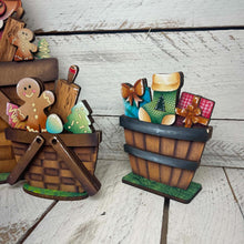 Load image into Gallery viewer, Santa And Mrs Christmas Flower Basket Interchangeable File SVG, TINY Holiday, Cookies, Stocking Tiered Tray, Glowforge, LuckyHeartDesignsCo