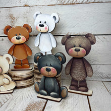 Load image into Gallery viewer, Teddy Bear Standing File SVG, Woodland, Polar Bear, Woods, Camping, Summer, Tiered Tray Glowforge, LuckyHeartDesignsCo
