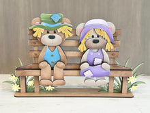Load image into Gallery viewer, Teddy Bear Scarecrow Shelf Hanging Sign File SVG, Fall, Farm, Woodland, Pumpkin, Hay bale, Corn, Mantle decor, glowforge LuckyHeartDesignsCO