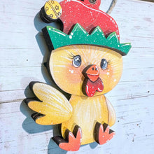 Load image into Gallery viewer, Chicken Christmas Ornament File SVG, Glowforge, Farm, Coop, Bird, Santa, Elf, Reindeer, Rudolph, LuckyHeartDesignsCo